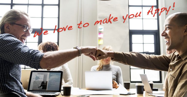 creative workline Team-Motiv mit Appy-Schriftzug